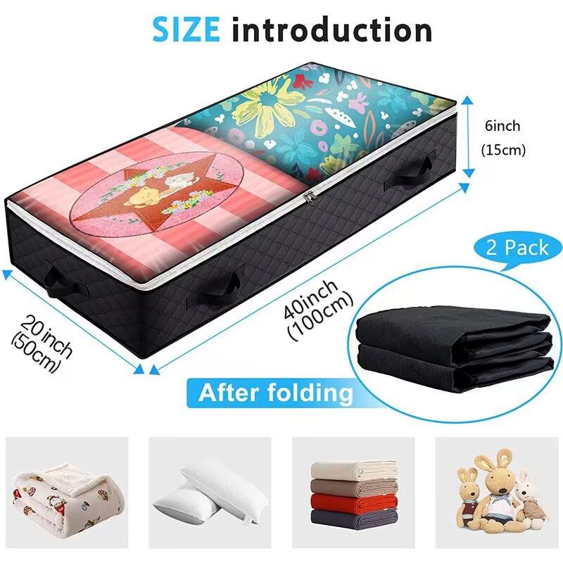 Saco de Armazenamento de Edredom de Algodão de Grande Capacidade com Janela Transparente - Ideal para Roupas e Itens Domésticos