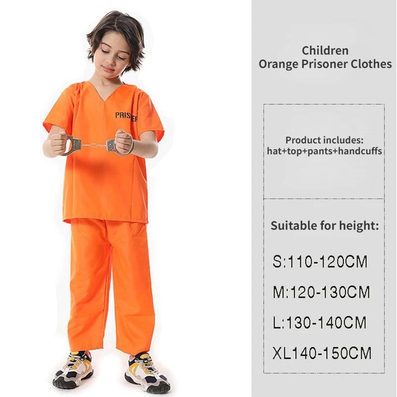 Volwassen Gevangenenkostuum Oranje Gevangenenoverall Vrijlating Outfit voor Halloween Oranje Gevangenenkostuum Mannen Gevangenis Overall Kostuum