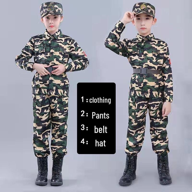 

Дитячий камуфляжний костюм для літнього табору - Форма для військової підготовки для хлопчиків та дівчаток у початковій та середній школі. 130