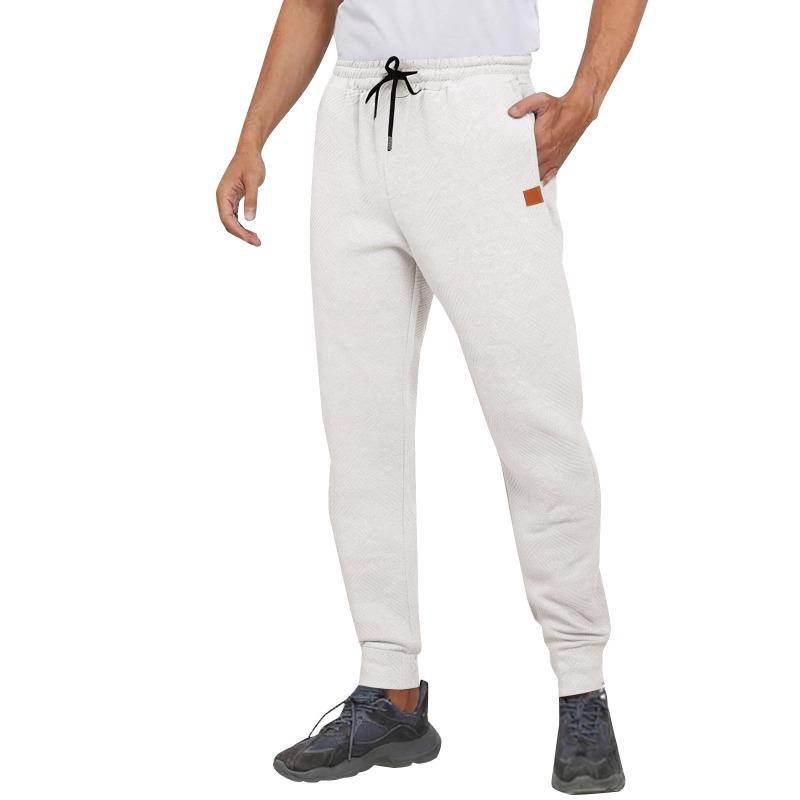 

Knitted Men s Fashion Leggings Sweatpants Versatile Commuting Comfortable Sports Casual Trousers Medium Stretch S білий