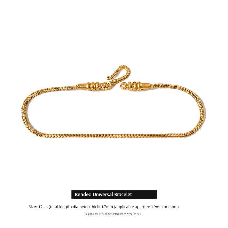 

Ремешок для переноски тибетских бусин, браслет из бусин с позолотой 18 карат, аксессуары для тибетских бусин на удачу для DIY, универсальный браслет для девушек Universal bracelet 17cm