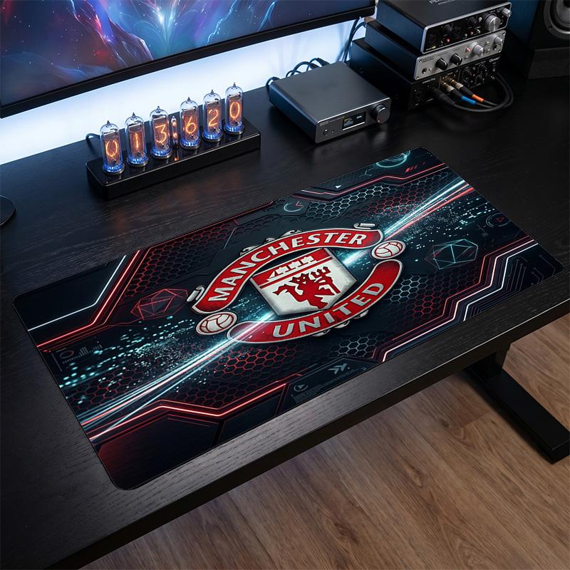 Duża Podkładka pod Mysz z Nadrukiem Manchester United, Antypoślizgowa Miękka Gumowa Mata Biurkowa do Gier na Biuro Laptop Komputer Dekoracja