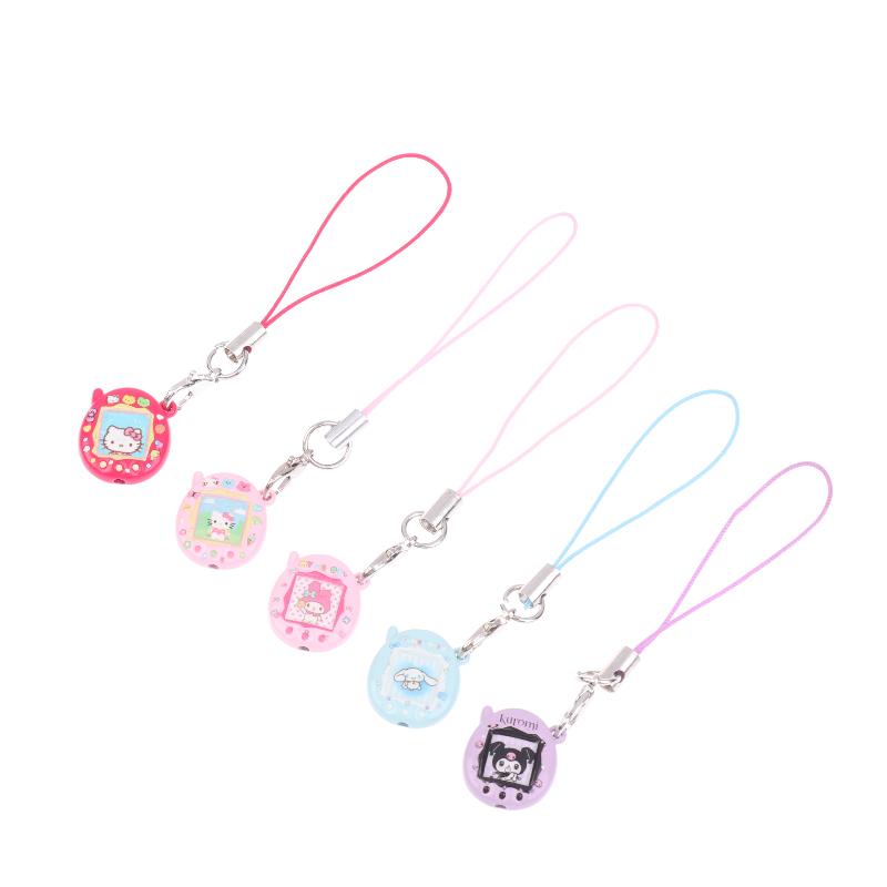 Sanrio Hello Kitty Tamagotchi Kolye Sevimli Mini Kt Çizgi Film Telefon Zinciri Harajuku Tarzı Sanrio Telefon Kolyesi