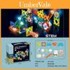 Geometric Magnetic Piece Children Splicing Track Ball Toy Set With Light For Kids Diy Educational Play Set
