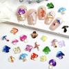 30/90pcs Dopamine Colored Adorable Mushroom Resin Nail Charms Colorful Dazzling Translucent Nail Art Decorations DIY Nails Ins