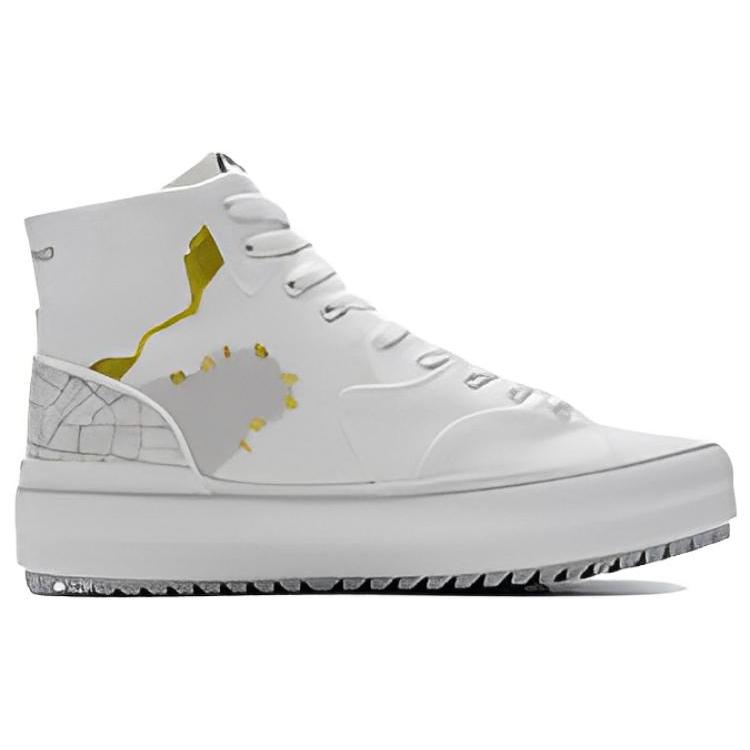 Li Ning CF Lacquer Restoration High top Skateboard Shoes Unisex Mist White AGCS050-1
