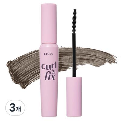 Curl Fix Mascara 7.5g, Gray Brown, 3 Pcs.