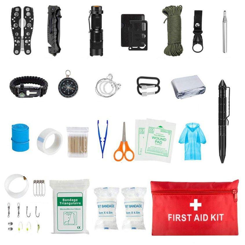 Coffret Équipement de Survie SOS d'urgence Kit en Plein Air Camping