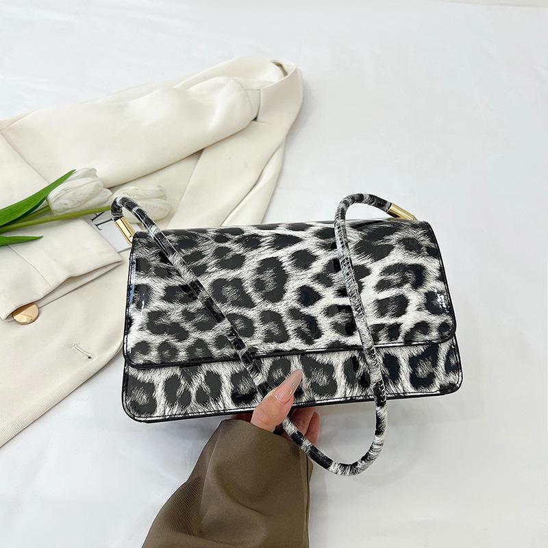 

Trendy leopard print handbag new women s bag retro fashion shoulder bag underarm handbag women чёрный