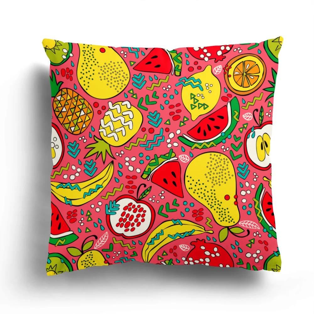Cartoon Fruit Series Lemon Banana Watermelon Orange Pillowcase Cushion Cover Home Decor Sofa Moda