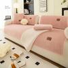 Lamb Plush Sofa Cushion for Autumn and Winter Thick Warm Solid Cushion for Living Room Anti Slip Furniture Protection Slipcover