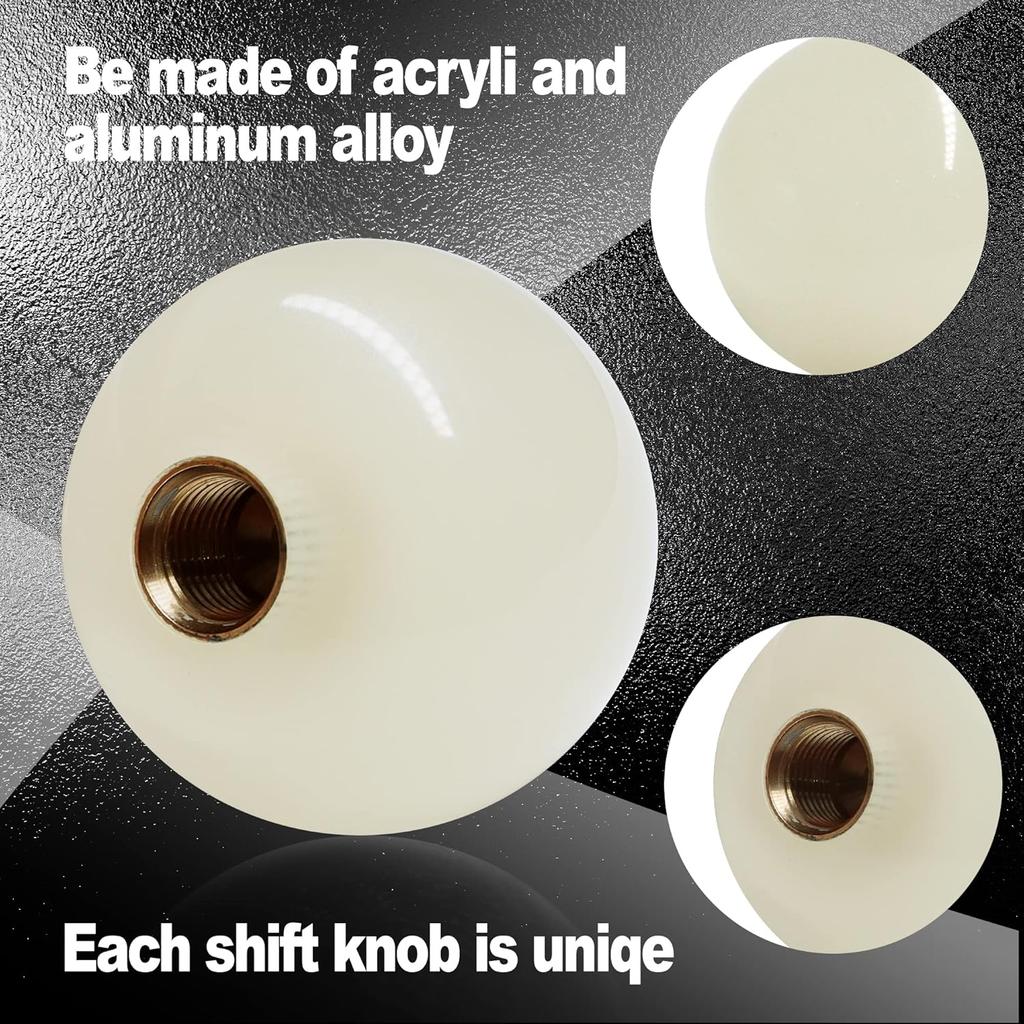 HiSport Luminous Shifter Knob Glow Light Round Ball Shift Knob Universal 5 6 Speed With 3 Adapters For Manual Car M 8 * 1.25, M 10 * 1.25, M 10 *