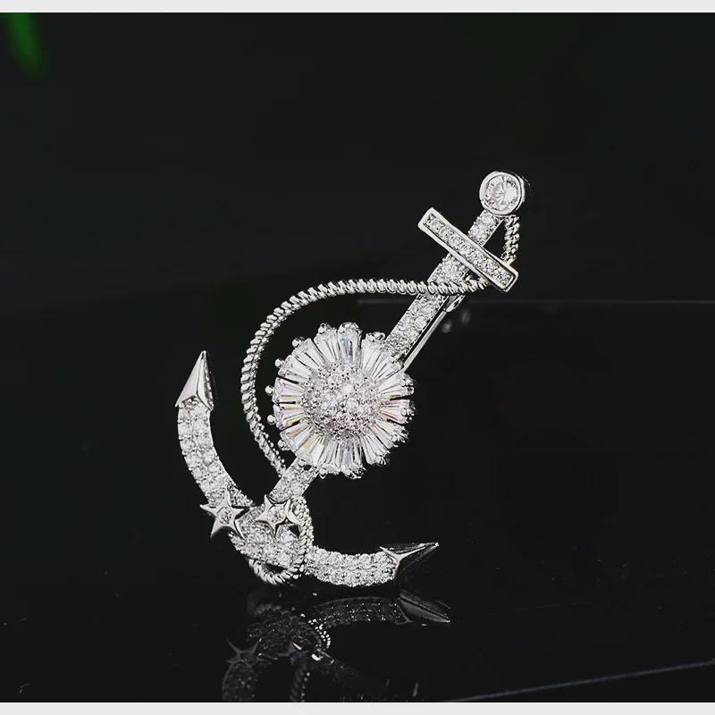 Broche Ancre Rotative Style Marine Coréen – Badge de Mode pour Hommes et Femmes