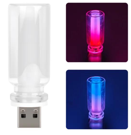 1x Car USB LED Rainbow Color 5V Retro LED Bulbs RGB Night Light Yellow Candle style Camping Incandescent Decorative LED Lighting