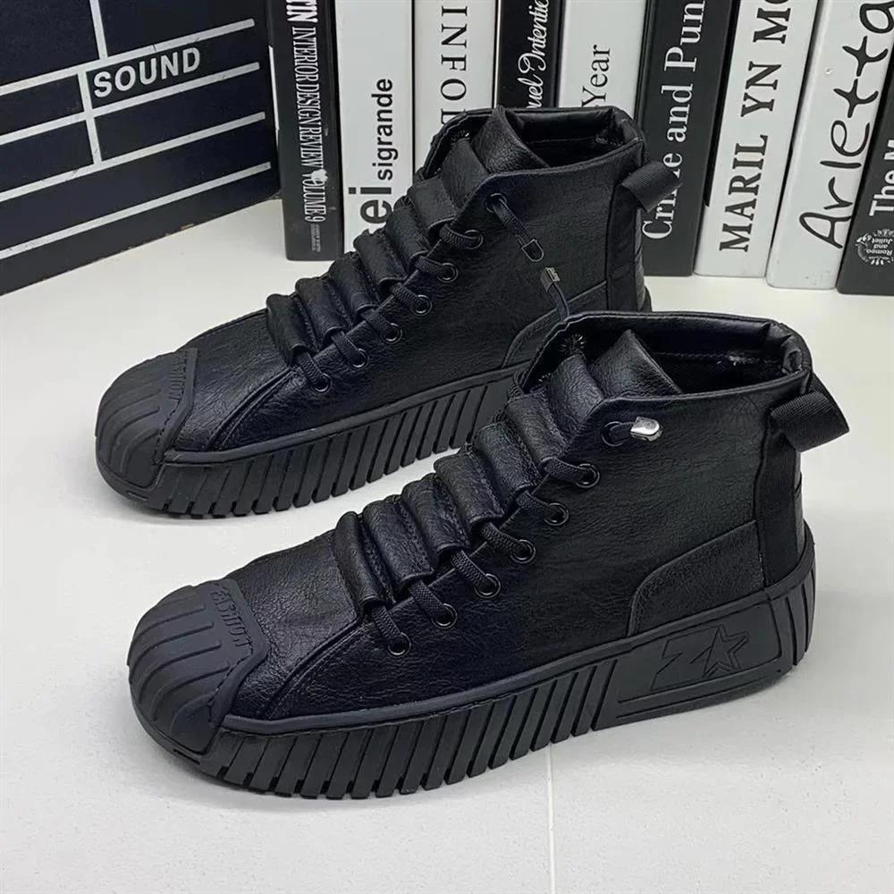 Autumn and Winter Men Boots Increased Boots Lace-up Casual Shoes Board Shoes Outdoor Boot British Style New