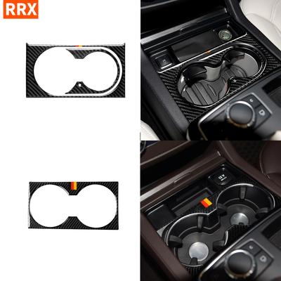 For Mercedes Benz GLE W218 GLS ML X166 GL Accessories Water Cup Holder Panel Frame Car Carbon Fiber Cover Stickers Interior