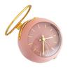 Tischwecker Studentenwohnheim Mini-Wecker Ornamente Einfache Metall-Tischuhr Rosa