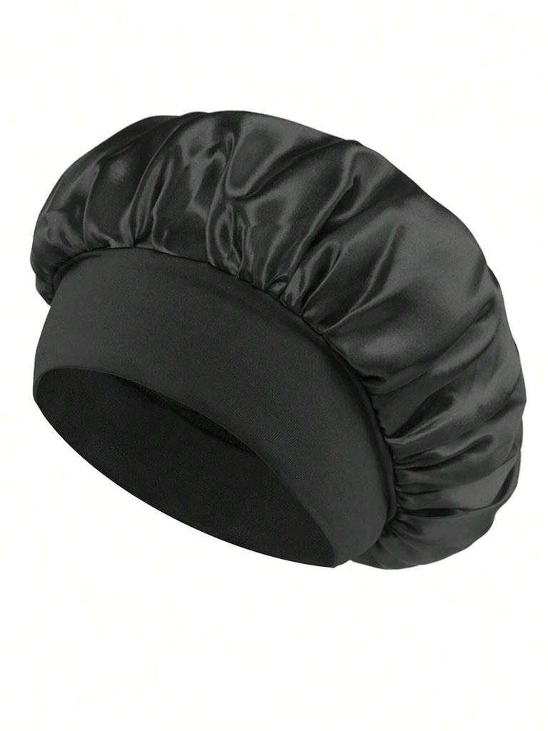 1/2 Stück Satin-Nachtmütze mit breiter Krempe, seidige Haube, Haarwickel, Schlafmütze mit elastischem, weichem Band, Styling-Kappe, Haarwickelwerkzeug