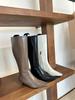 Retro boots 2025 spring new wide tube women's soft leather knight boots slim low heel but knee high boots