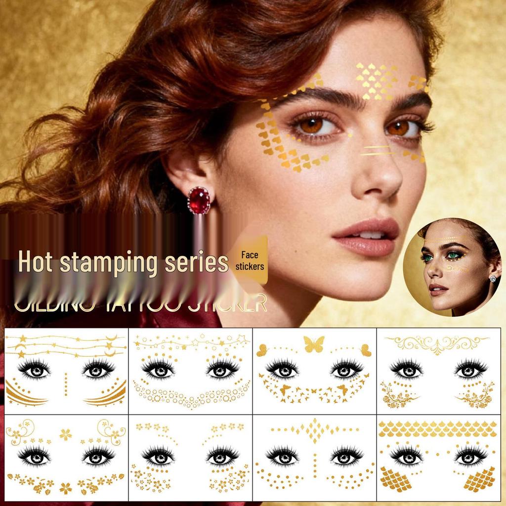 New Style Waterproof & Sweatproof Face Tattoo Stickers for Makeup