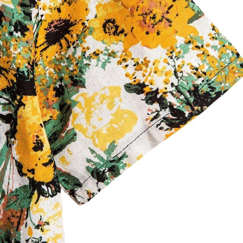 Men's Casual Stand Up Collar Abstract Painting Floral Print Shirt Summer New Short Sleeved Slim Fit Versatile Shirt