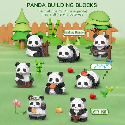 Cute Panda Cartoon Building Block Chinese National Treasure Panda Diamond Small Particle Toys for Kids