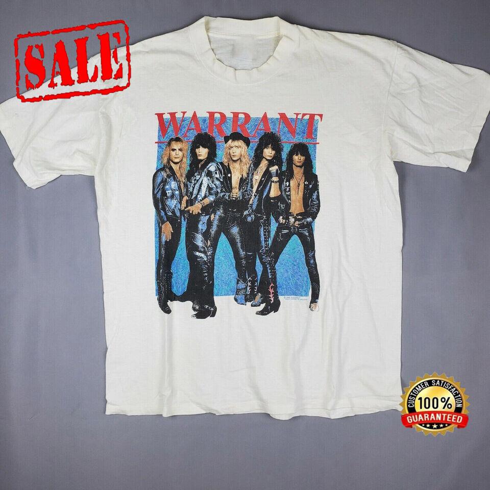 Vintage Warrant 1989 Jani Lane Short Sleeve White All Size Shirt S-4XL Unisex T-Shirt