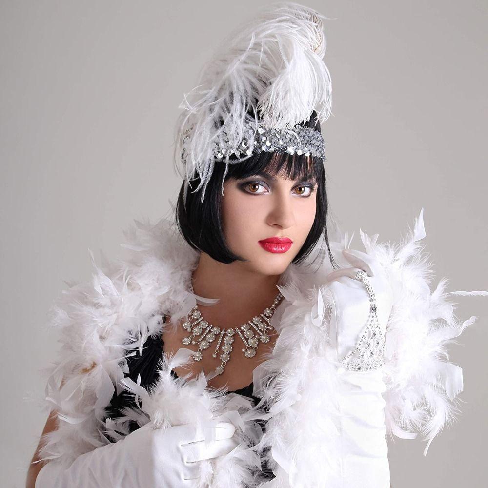 Natural Feather Boa Fluffy Apparel Fabric Wedding Supply Feather Scarf  Cosplay