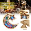 Eid Mubarak Moon Star Candy Dessert Tray Wooden Tray Cake Food Holder Plate Islamic Muslim Ramadan Kareem Home Party Decorations