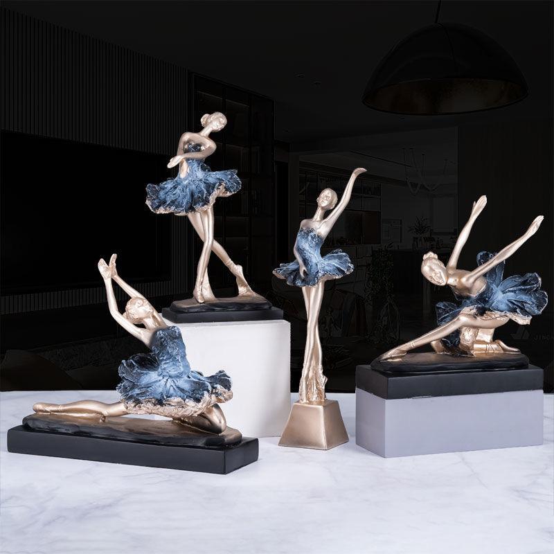 Elegant Resin Ballet Girl Figurine – Abstract Dance Art Home Decoration