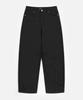 TOFFEE Curved Barrel Cotton Pants (Black)