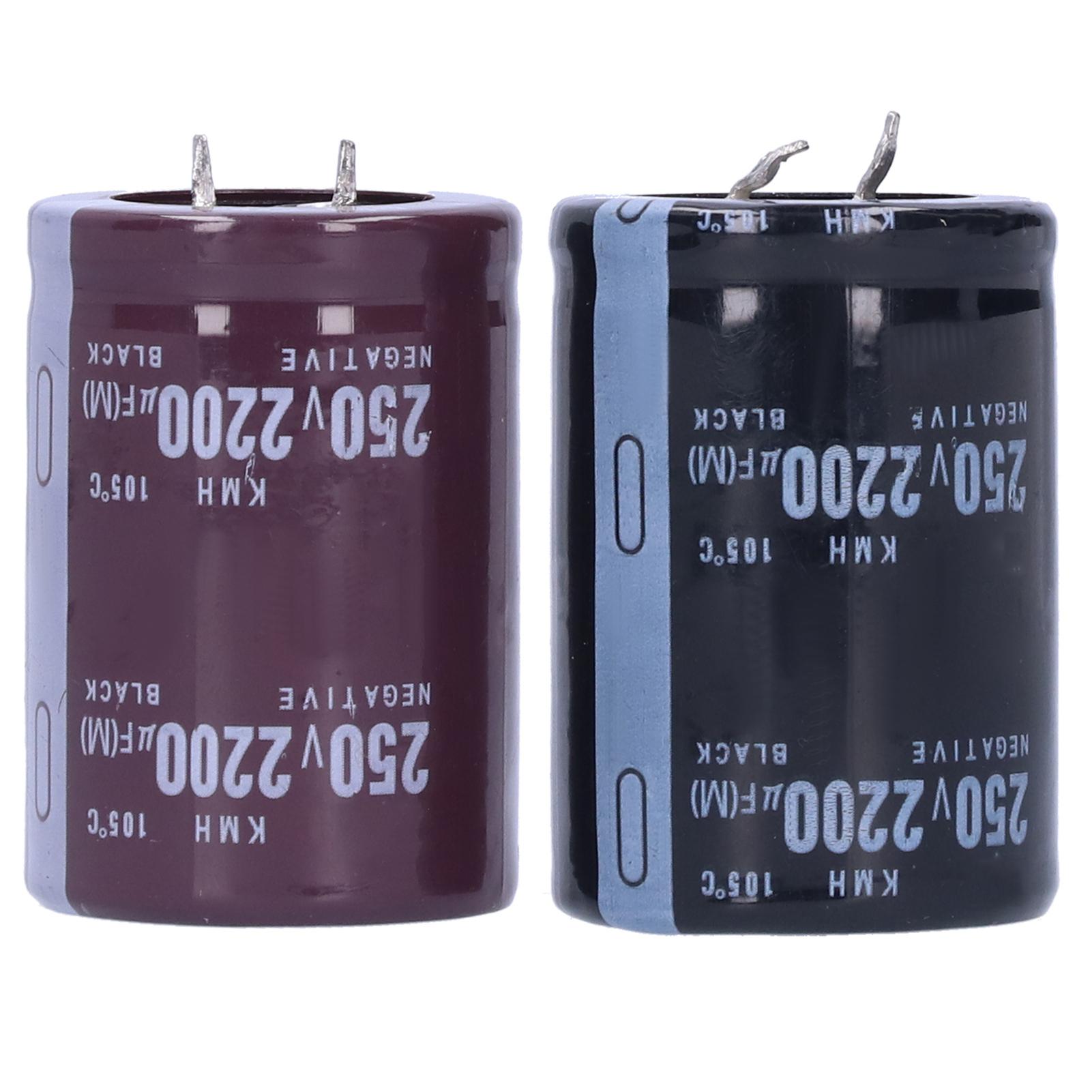 

2 шт. Електролітичний конденсатор алюмінієвої циліндричної форми 250 В 2200 мікрофарад 105 за Цельсієм 35 x 50 мм