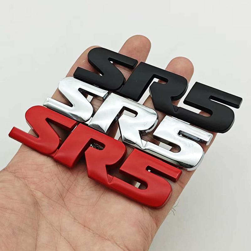 3D Metal Car Letters Logo SR5 Emblem Fender Door Side Badge Sticker For Toyota Tundra Hilux Tacoma 4runner Auto SR5 Acessories