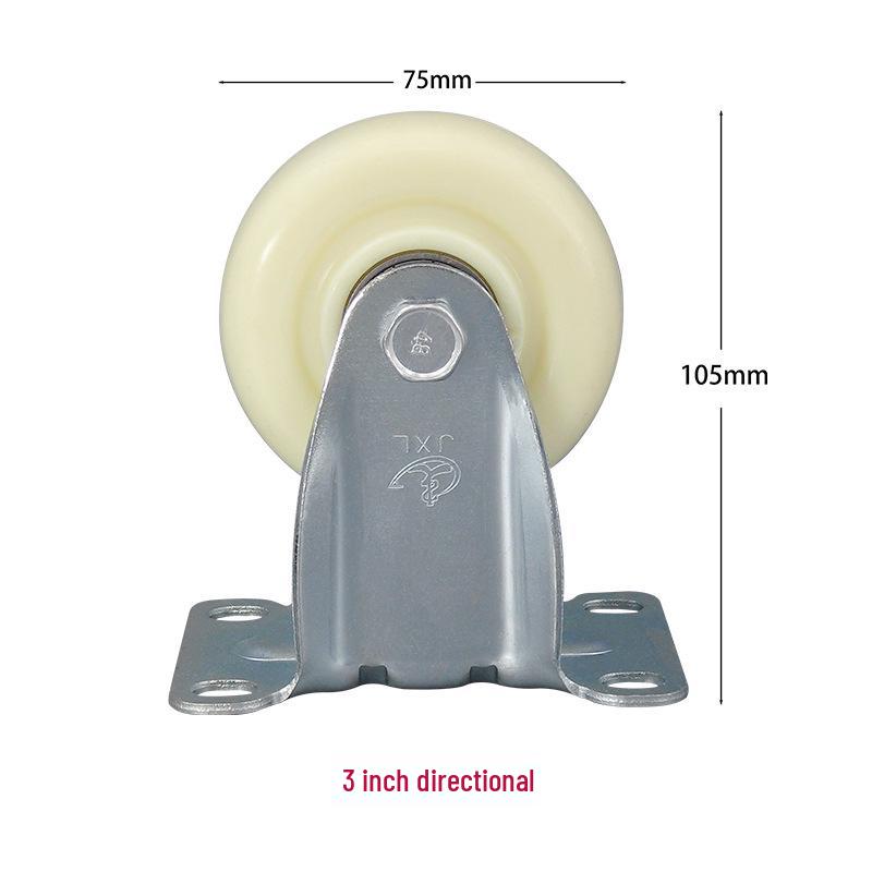 PP Nylon Swivel, Fixed, & Braked Casters - Trolley & Equipment Wheels, 3-5 Inch