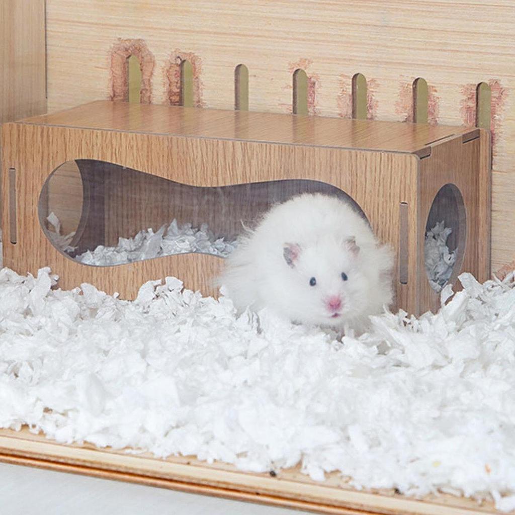 Creative Fun Hamster House Maze Toy Cage Wooden Hamster Hiding Rest Room Teeth Grinding Natural Wood Chew Toy Small Pet Supplies