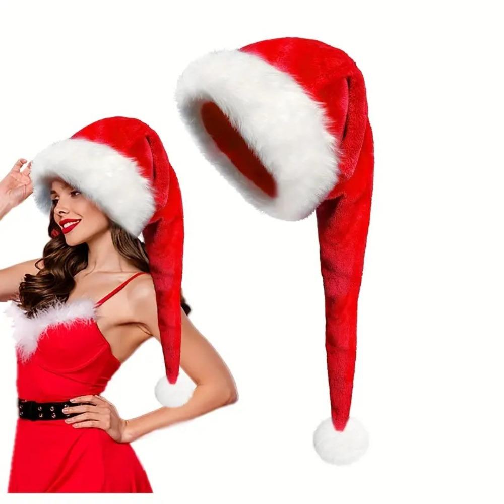 Super Long Christmas Hats Soft Santa Hat Velvet Christmas Hat  Men's and women's