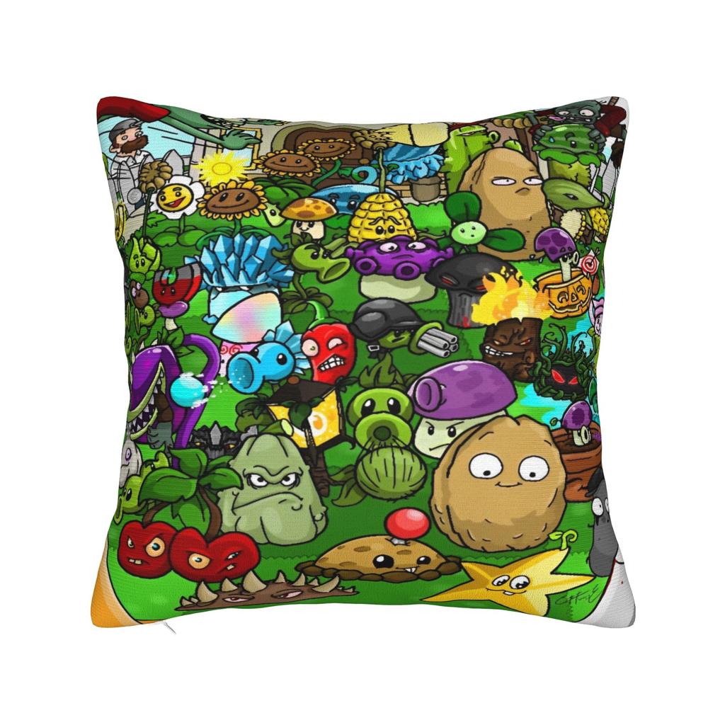 Plants-vs-Zombie Kids Gift Funny Games Printed Pillowcase Cushion Cover Pillow Covers Warm Bed Decoration Zippered Multi-Size