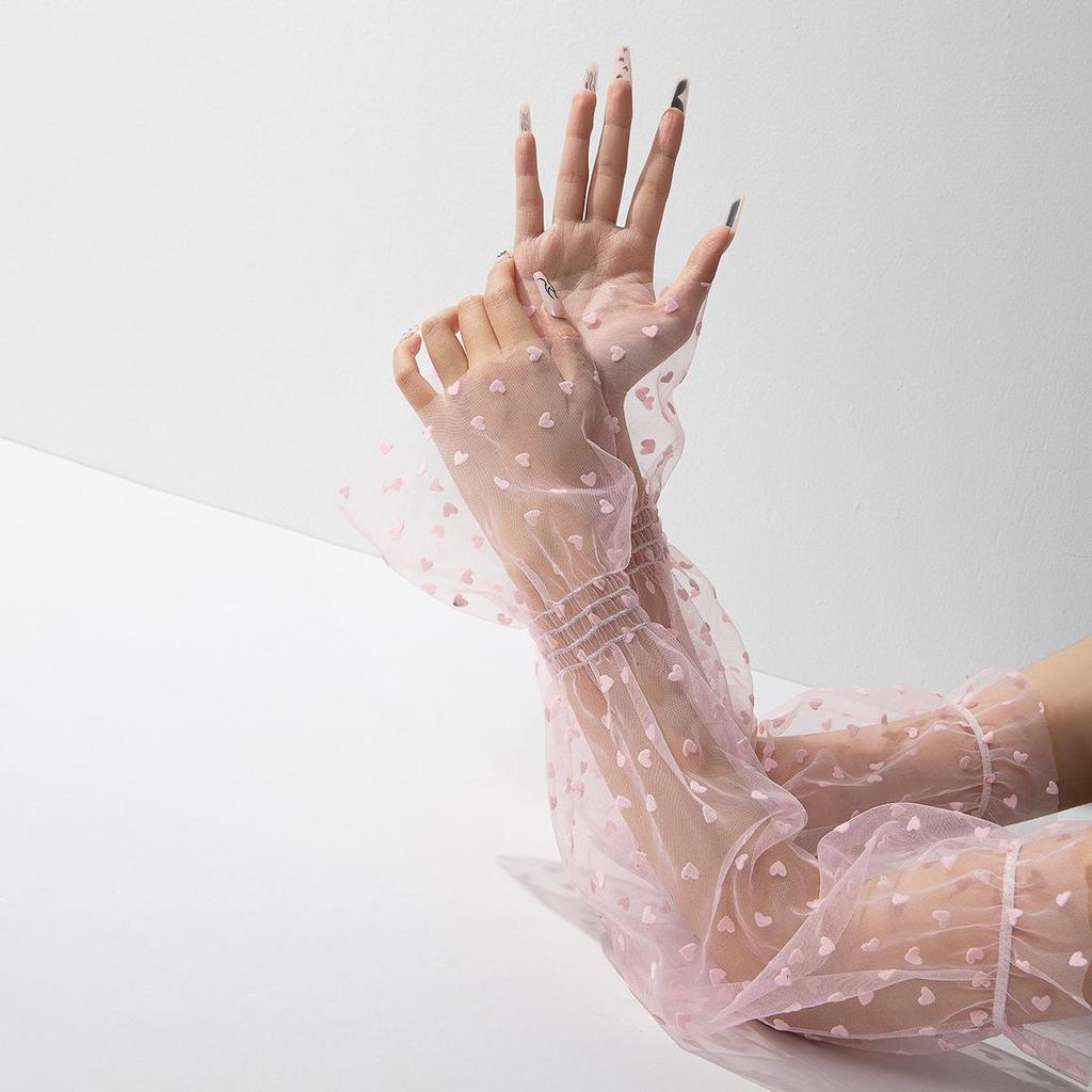 Damen Sommer Spitze Mesh UV-Schutz Radsport Ärmel Handschuhe