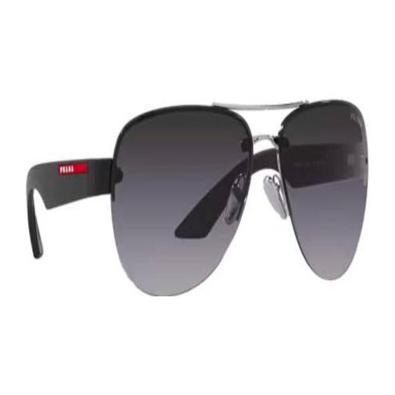 Prada Logo Letter Decoration Alloy Pilot Sunglasses Men's Silver