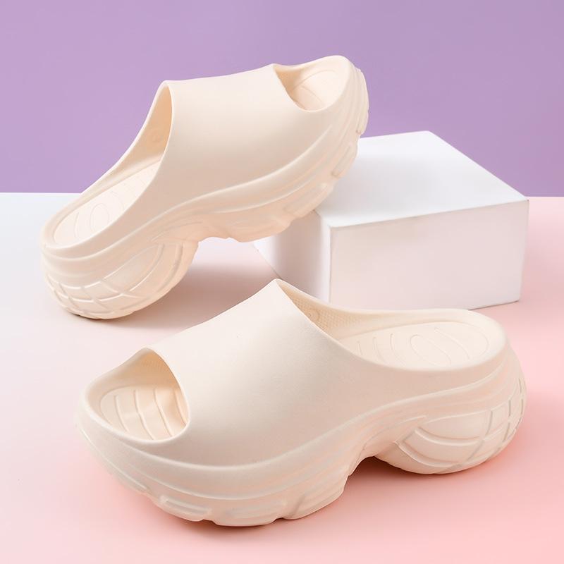 Platform Slippers Women's Summer New Fashion Outer Wear Heightening Cool Slippers Beach Fashion High Heel One-word Drag Women