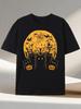Halloween Black Cats Pumpkin Moon T-shirt