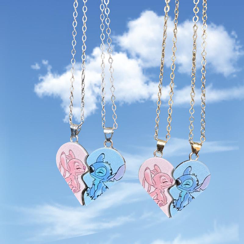 European & American Lilo & Stitch Angel Love Magnetic Couple Necklace