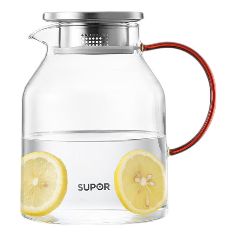 SUPOR Portable 1.6L Heat-Resistant Glass Cold Water Pitcher