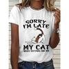 Summer Women's Top Lovely Cat 3d Print Tshirt Women Fashion T-shirt Crew Neck Short Sleeve T Shirt Animal Tops Tees Y2k Clothing