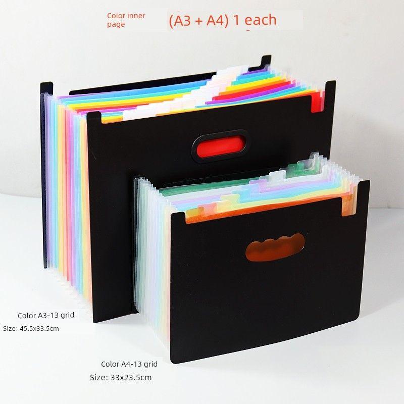A3 Folder Info Booklet Retractable Organ Standing Desktop Storage Fantastic Art Works Drawing Paper Storage Clip A4