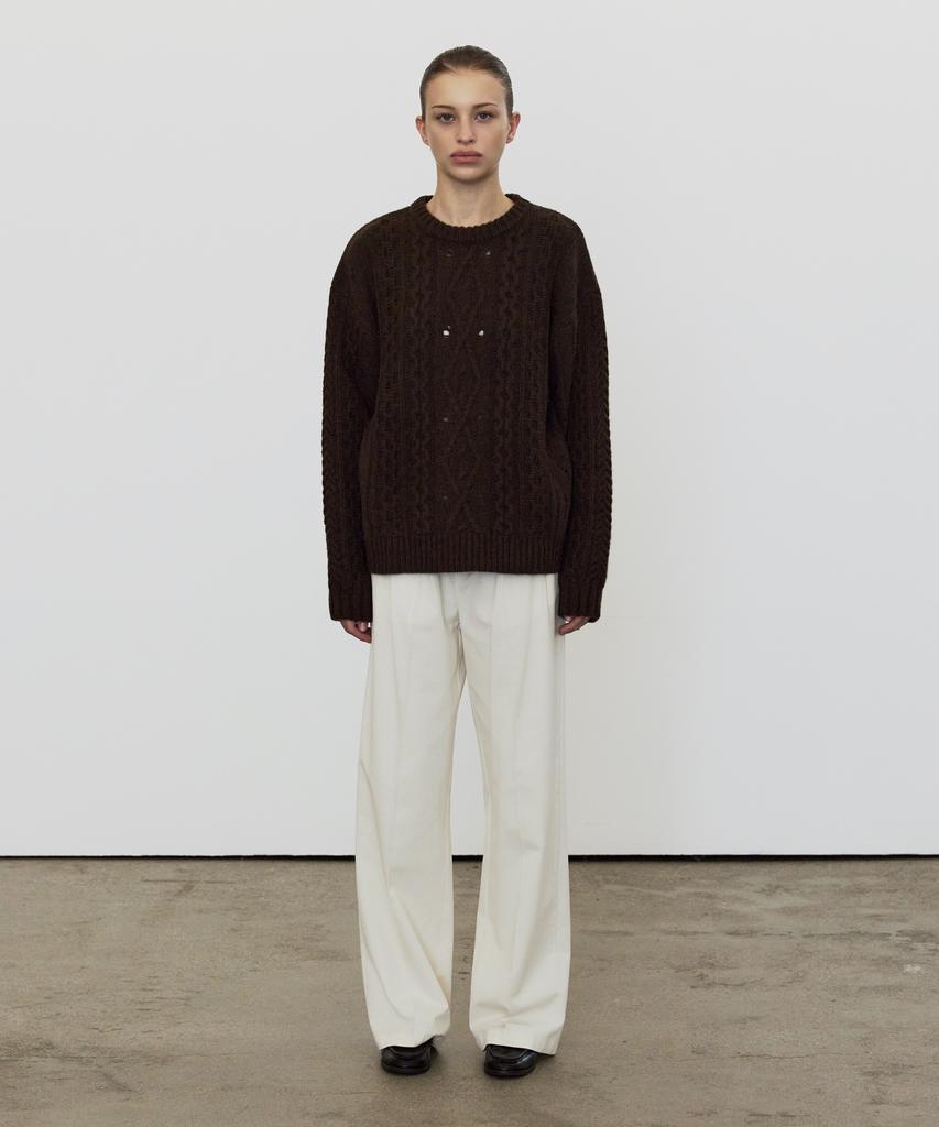 ELLIOTI Aran Wool Sweater_2Color