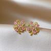 Exquisite French Zircon Flower Stud Earrings: Fashionable, Versatile, and Perfect for a Fresh, Elegant Look.