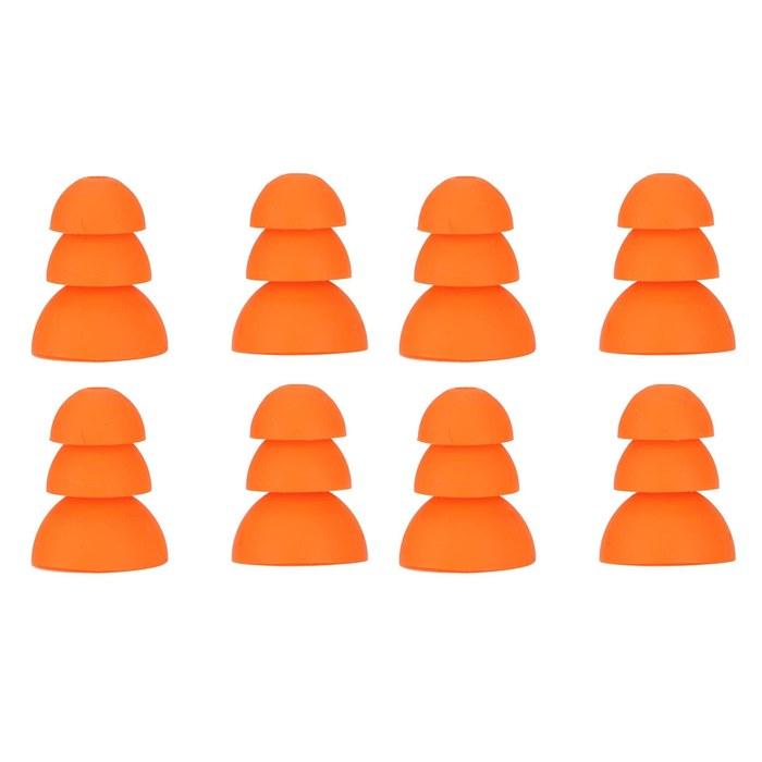 [Kiyoto] Silicone Ear Plugs 8-Pack (Orange) - Compatible with Se846, Se535, Se215