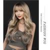 Women's Simulation Wig 67cm Hair Golden Wig Long Curly Wig Full Headgear Rose Hair Net Headdress Beauty Decoration Wig