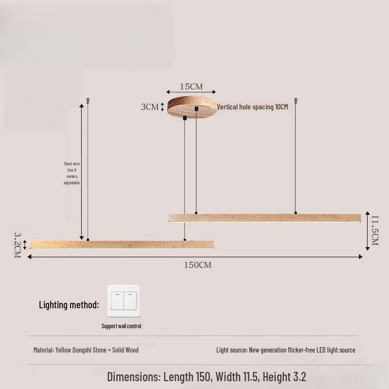 Yellow Travertine Double Layer Pendant Lamp